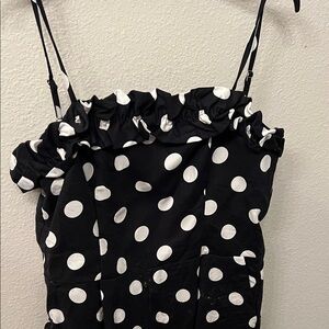 CeCe Black and White Polka Dot Jumpsuit